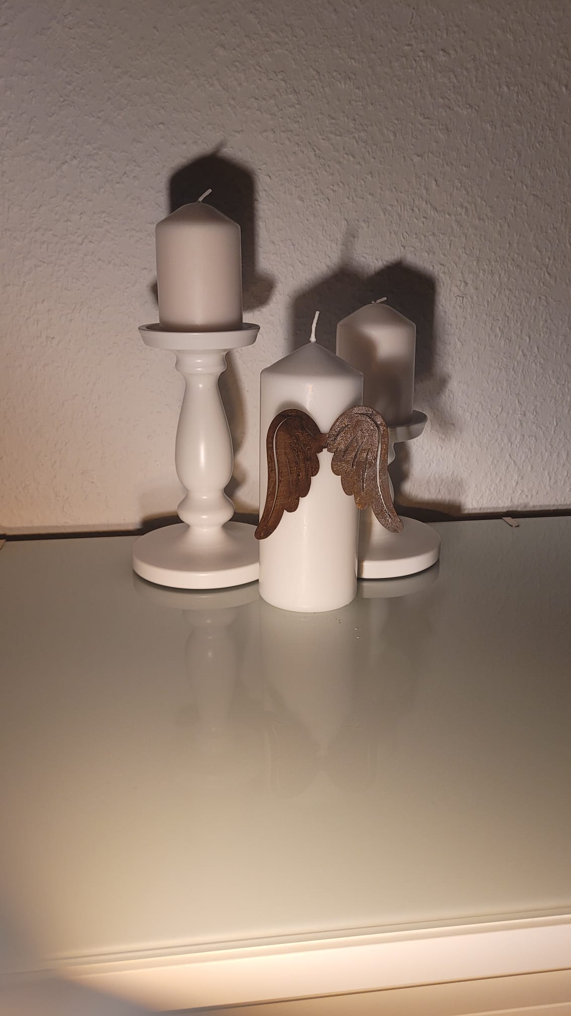 Engelsflügel Typ1 Kerzenstecker Edelrost