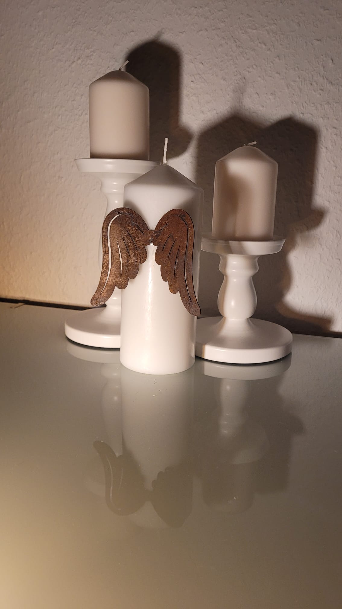 Engelsflügel Typ1 Kerzenstecker Edelrost