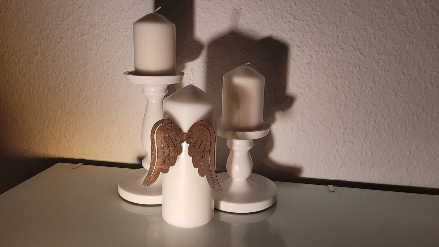 Engelsflügel Typ1 Kerzenstecker Edelrost