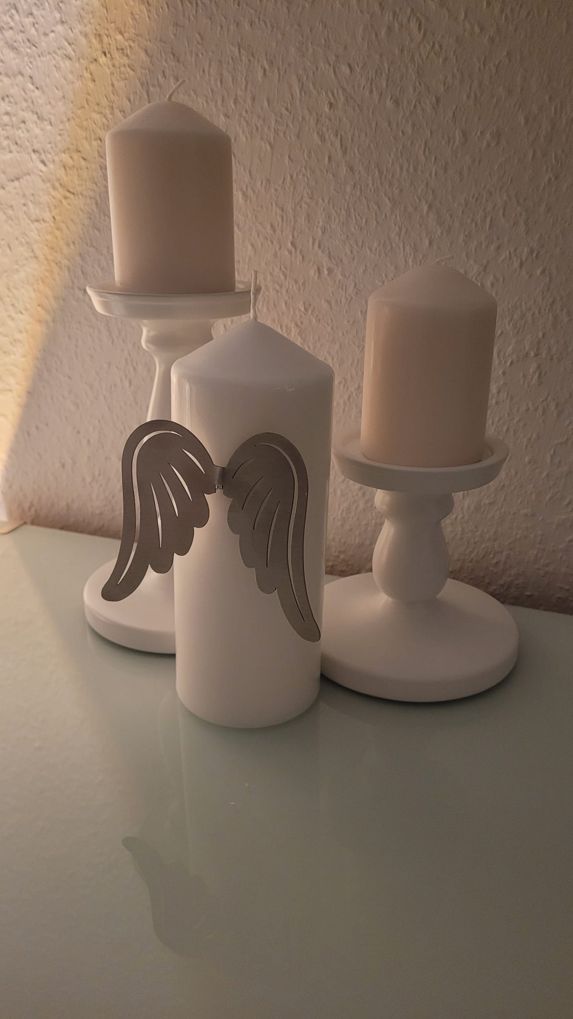 Engelsflügel Typ1 Kerzenstecker Edelstahl