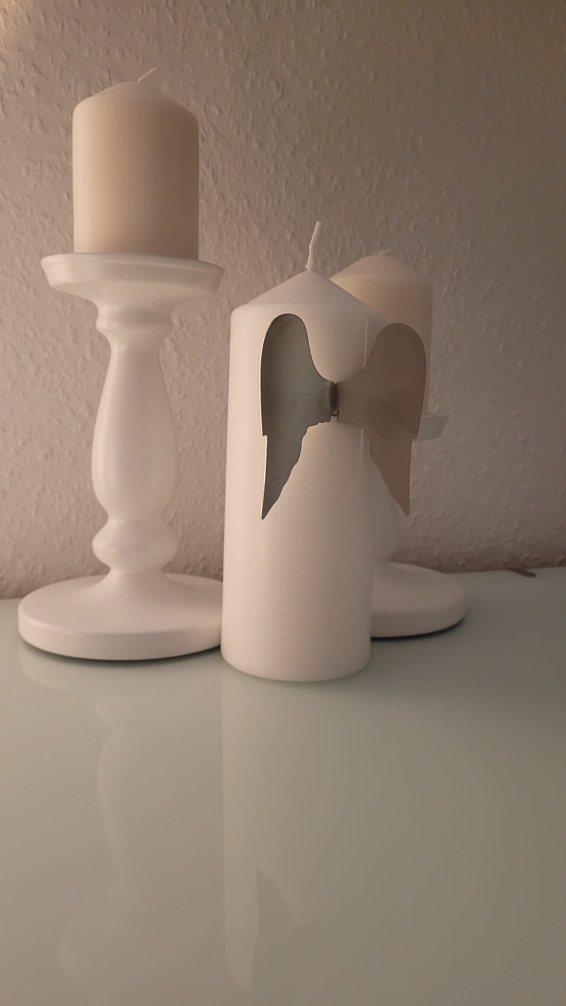 Engelsflügel Typ2 Kerzenstecker Edelstahl