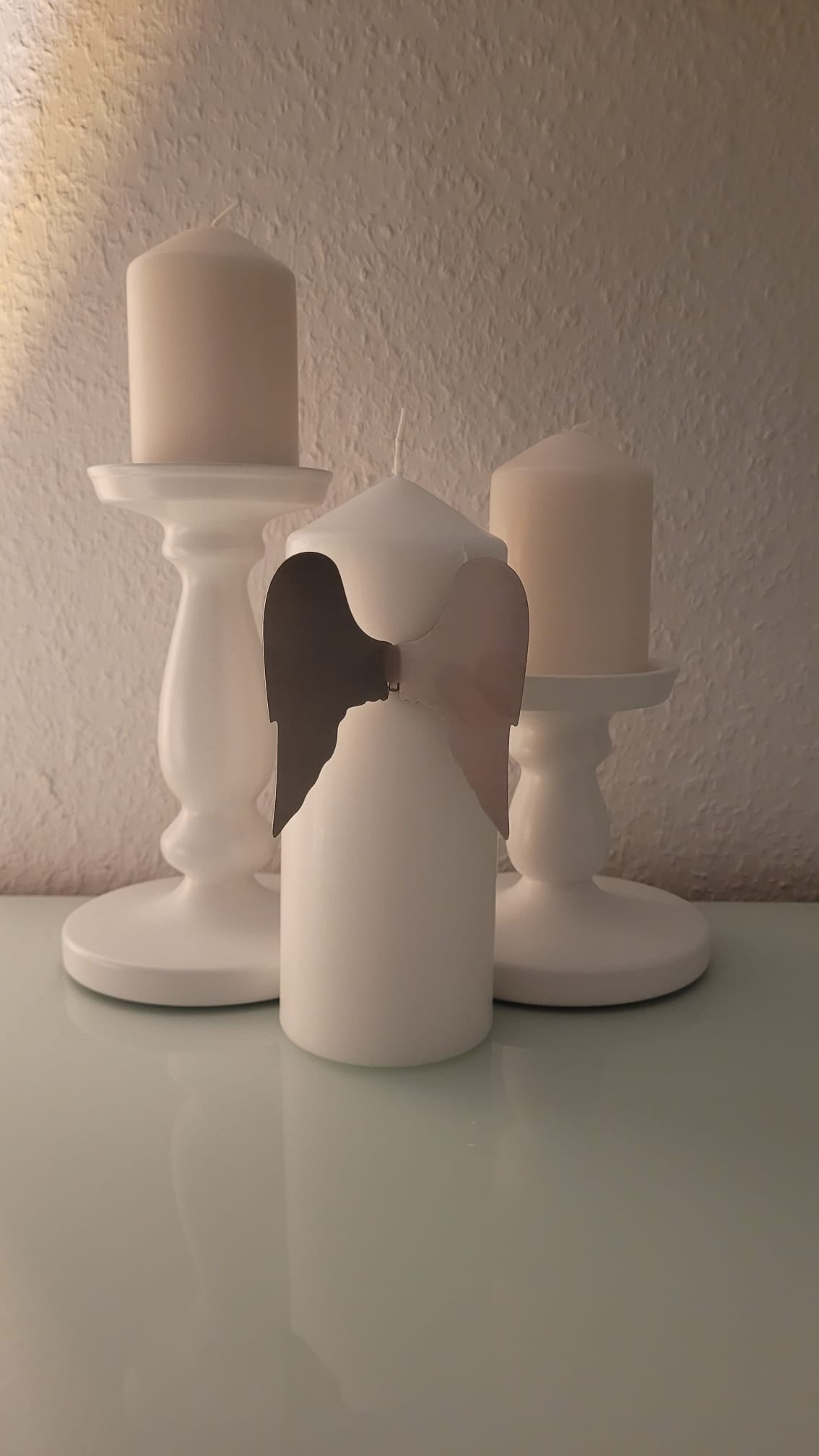 Engelsflügel Typ2 Kerzenstecker Edelstahl