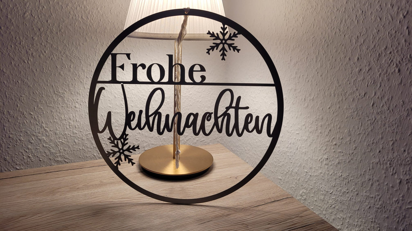Türschild ''Frohe Weihnachten'' Edelstahl groß