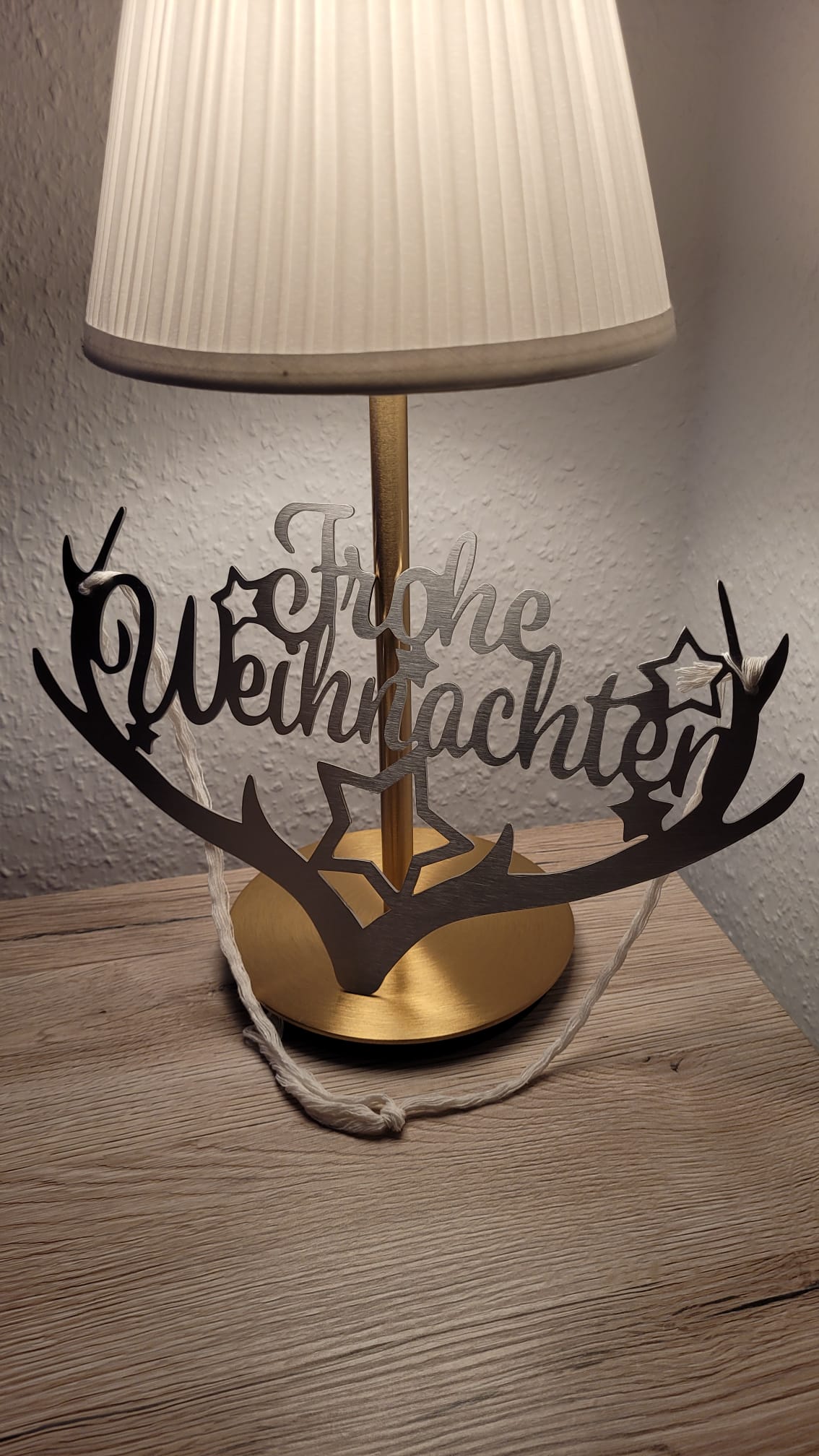 Türschild ''Geweih Frohe Weihnachten'' Edelstahl