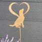 Gartenstecker "Herz mit Hund"